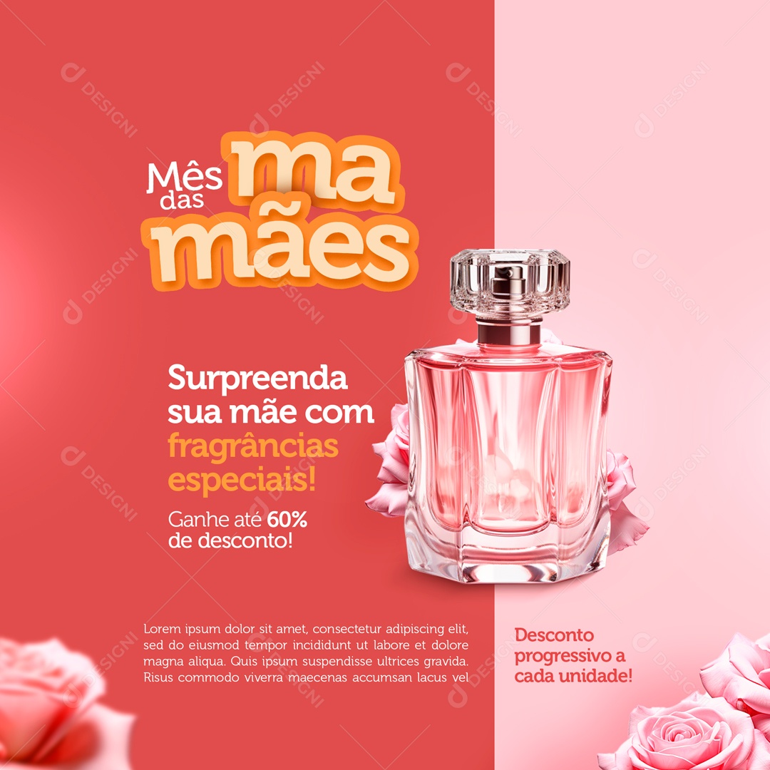 Mês das Mamães Surpreeenda sua Mãe com Fragrâncias Especiais Social Media PSD Editável