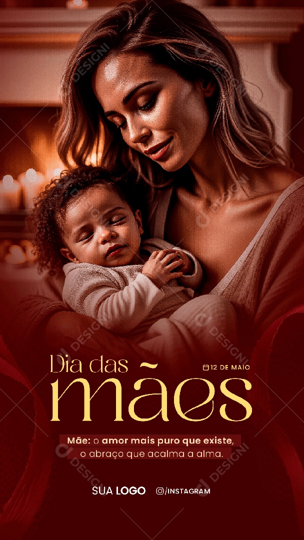 Story Dia Das Mães 12 de Maio O Amor Mais Puro Que Existe Social Media PSD Editável