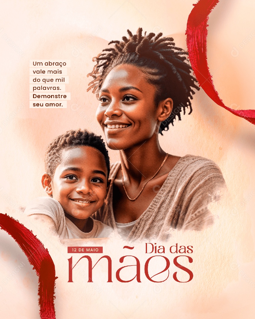 Dia Das Mães 12 de Maio Um Abraço Vale Mais do Que Mil Palavras Social Media PSD Editável