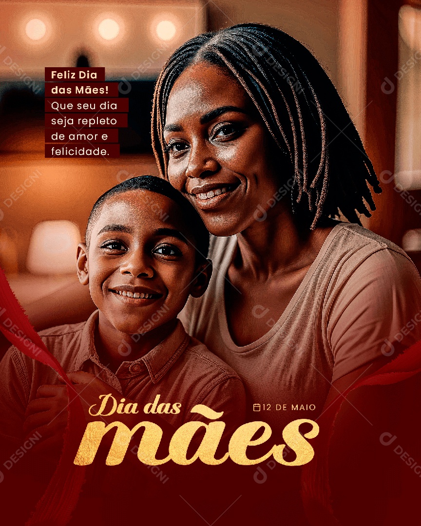 Feliz Dia Das Mães 12 de Maio Que seu Dia Seja Repleto de Amor Social Media PSD Editável
