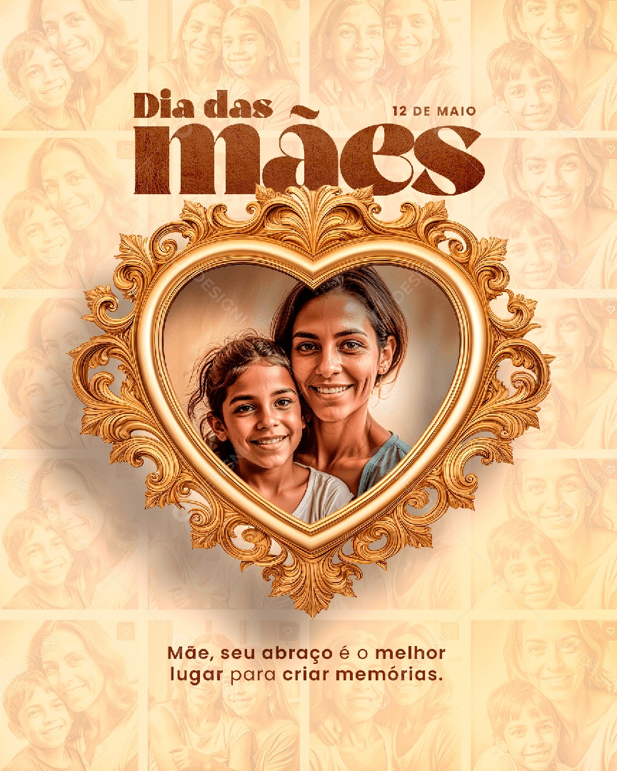 Dia Das Mães 12 de Maio Mãe Seu Abraço é o Melhor Social Media PSD Editável
