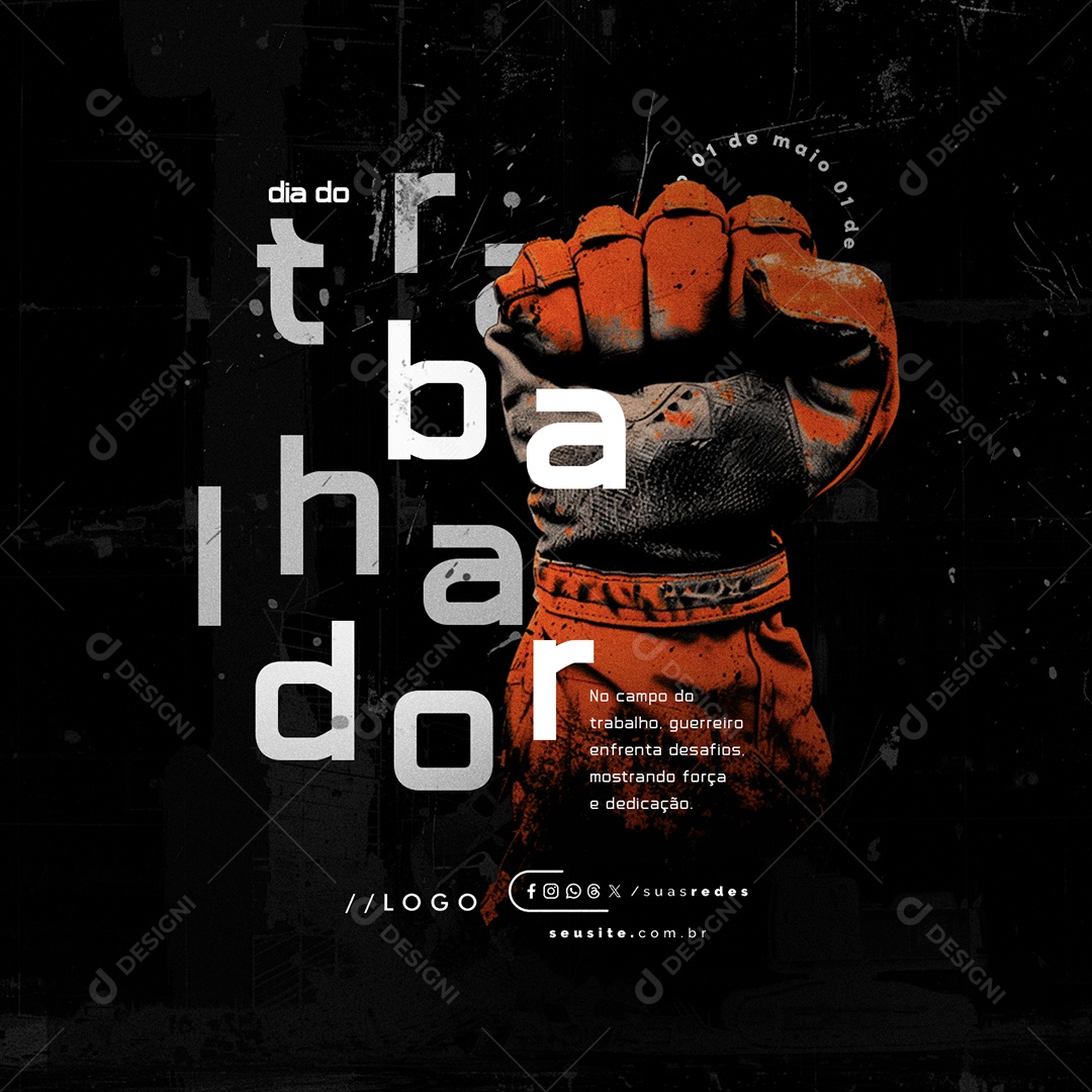 Dia Do Trabalhador 01 de Maio Social Media PSD Editável