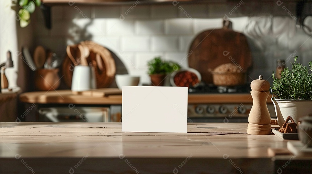 Conjunto de programa de culinária com maquete de cartão de receita em branco para demonstrações de culinária