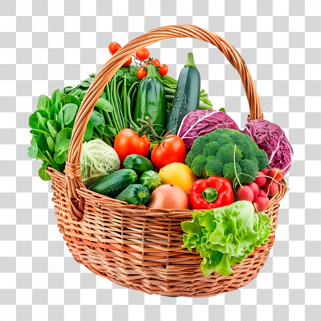Cesta de Verdura PNG Transparente