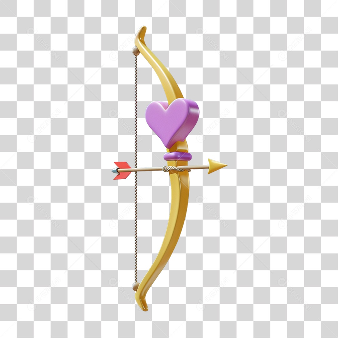 Elemento 3D Arco de Cupido PNG Transparente