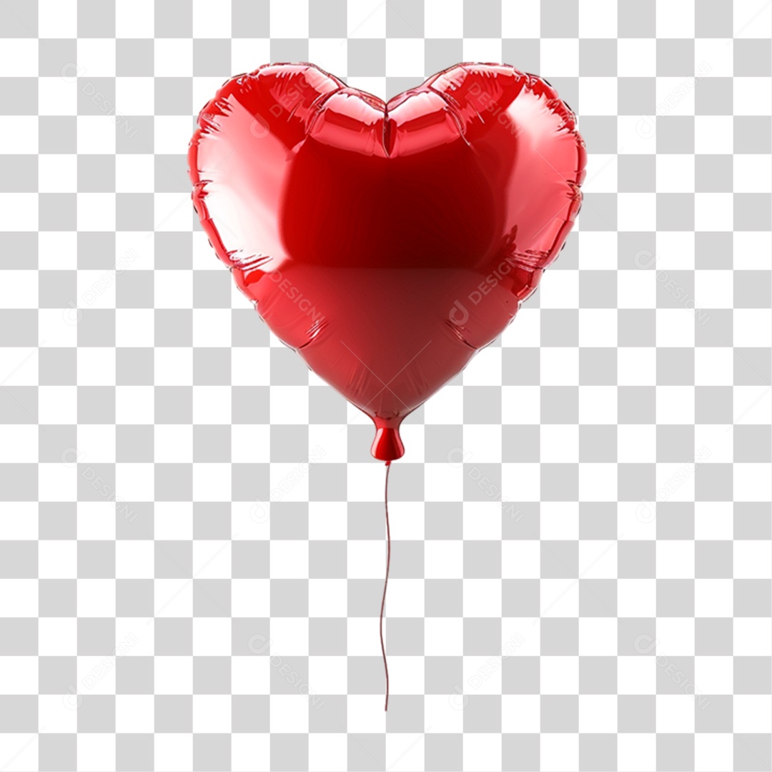 Balão de Coração PNG Transparente
