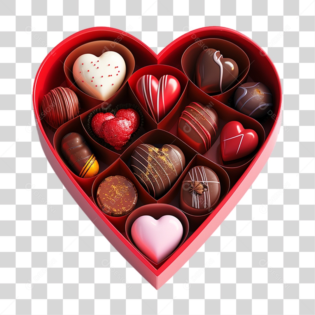 Caixa de Bombom em Forma de Presente PNG Transparente