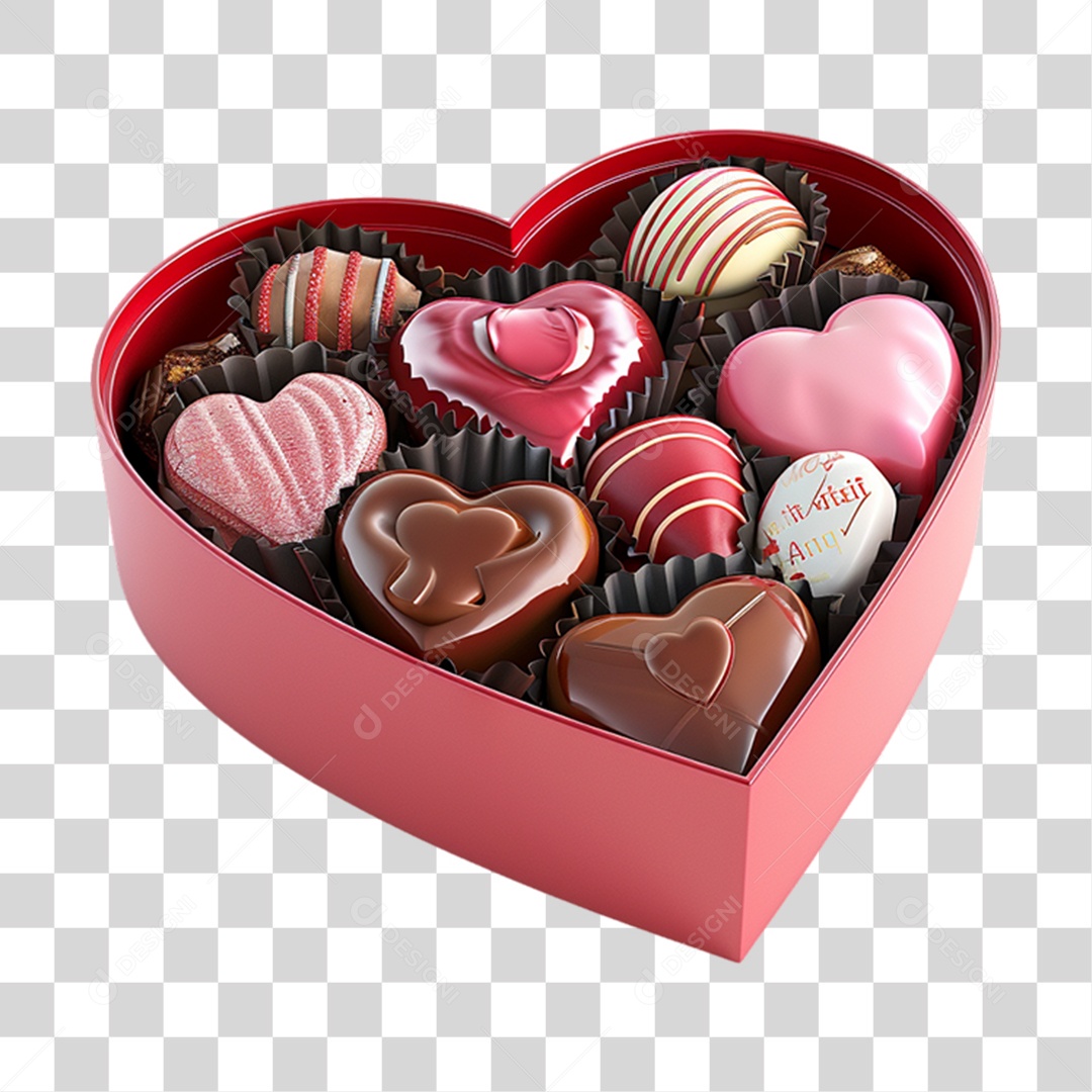 Caixa de Bombom em Forma de Presente PNG Transparente