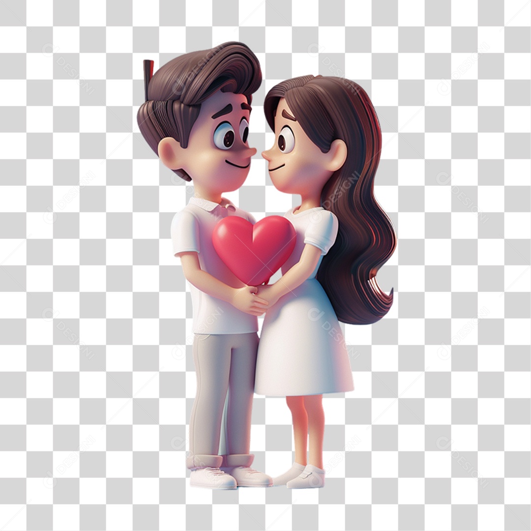Casal com Coração PNG Transparente