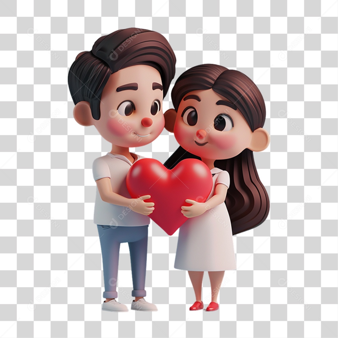 Casal com Coração PNG Transparente