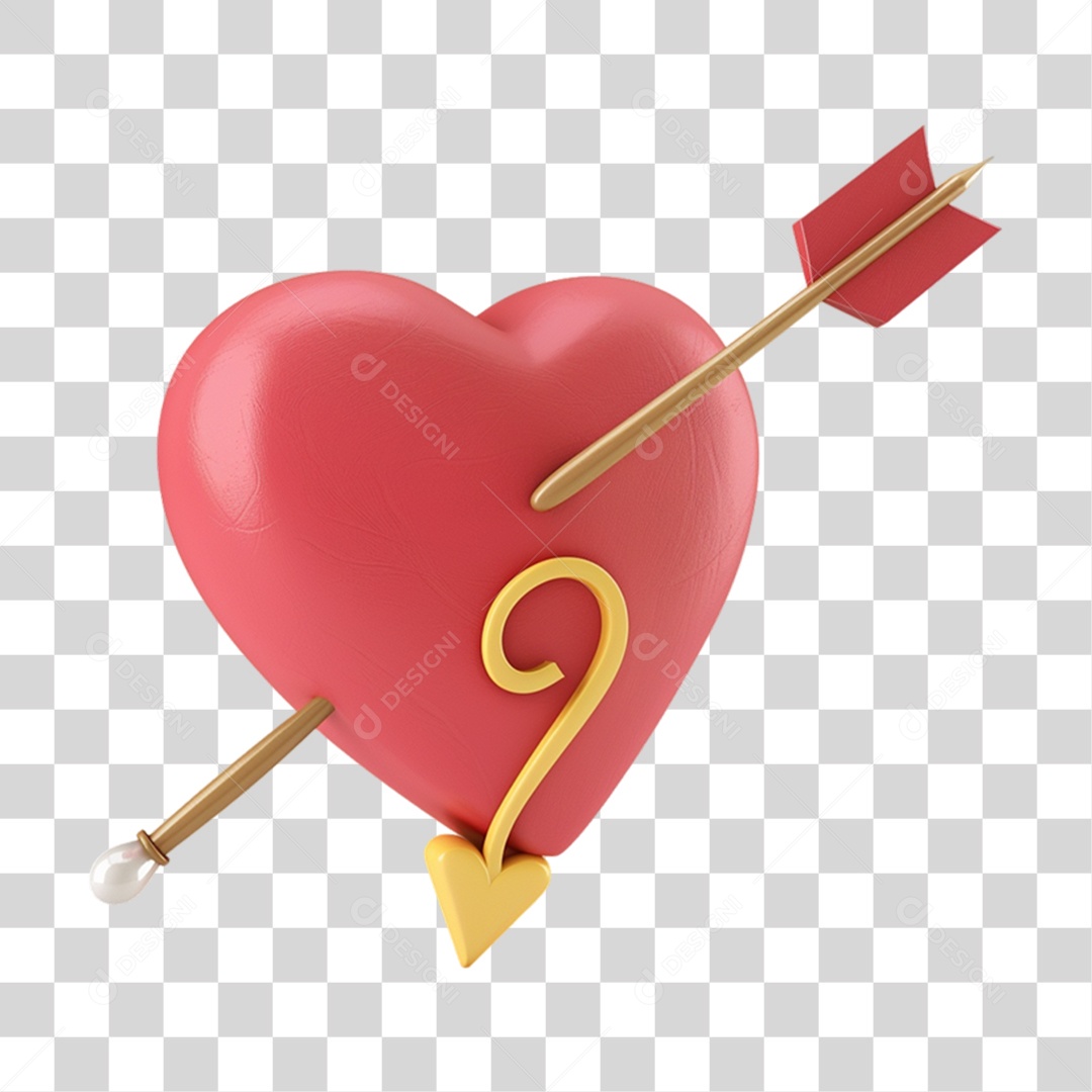 Coração com Flecha PNG Transparente