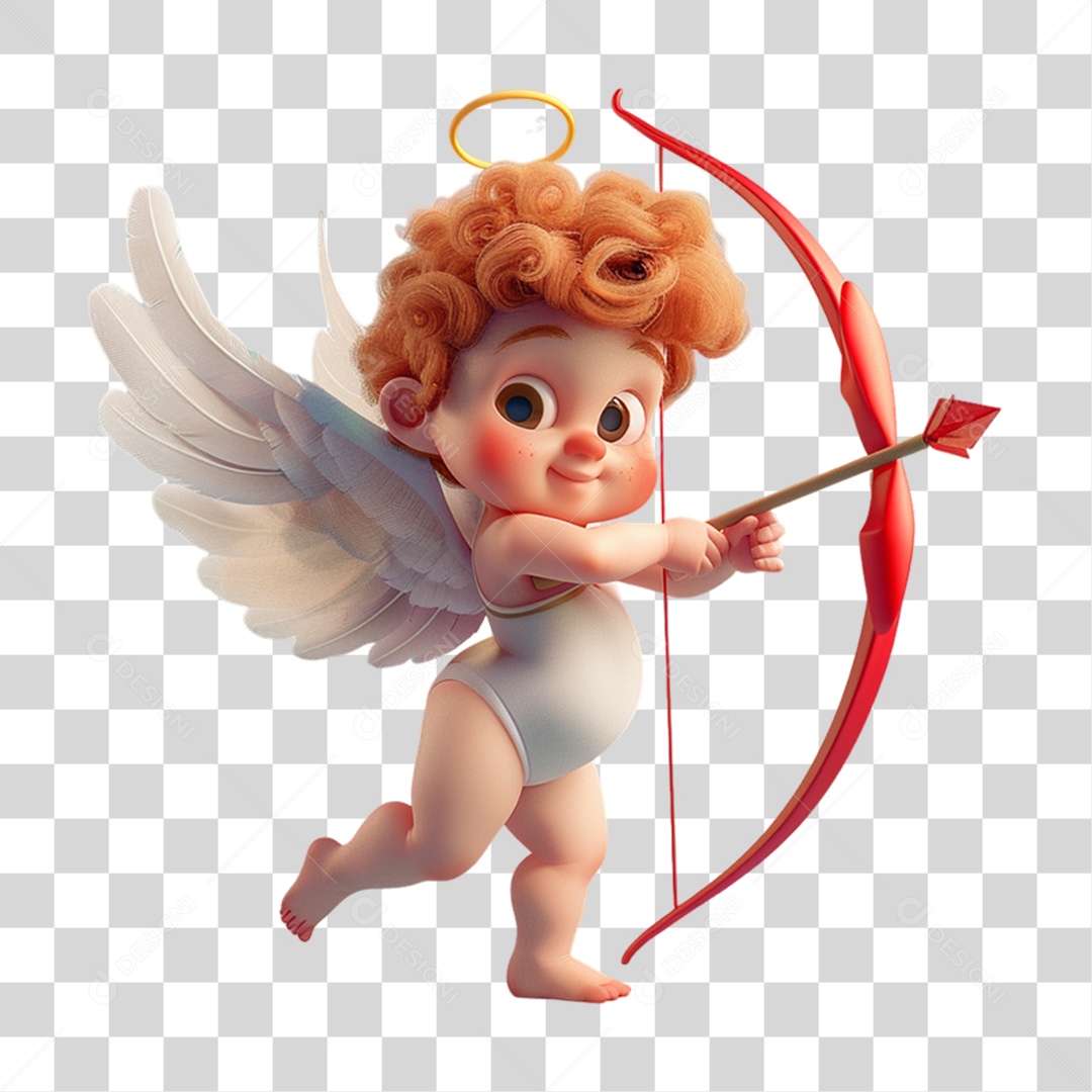 Elemento 3D Cupido do Amor PNG Transparente