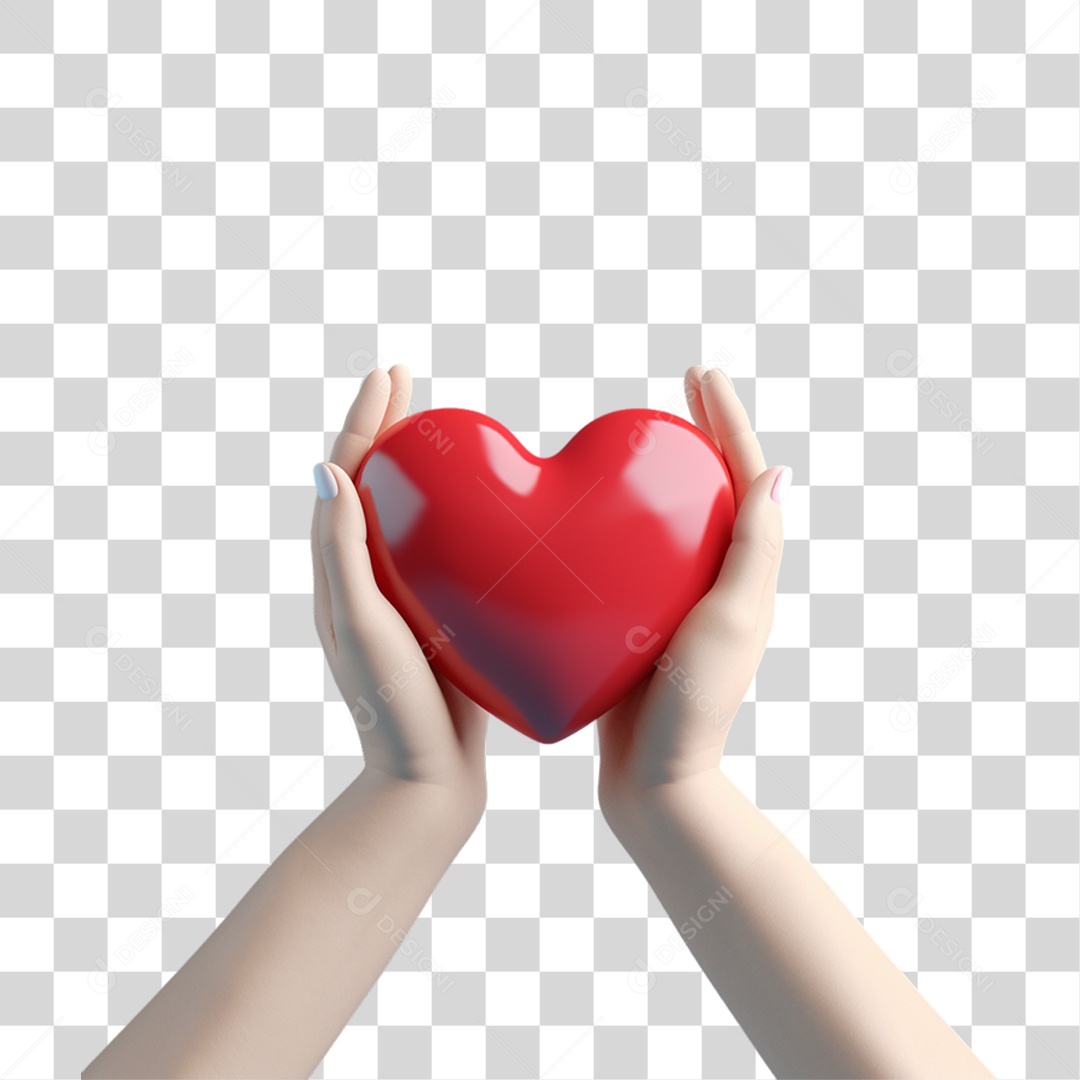 Mãos Segurando Coração PNG Transparente
