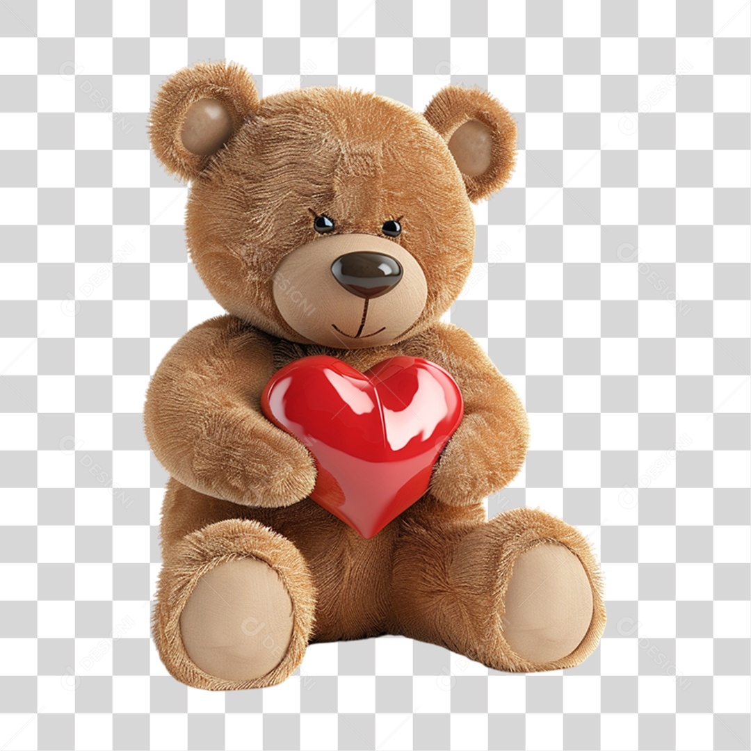 Urso de Pelúcia com Coração PNG Transparente