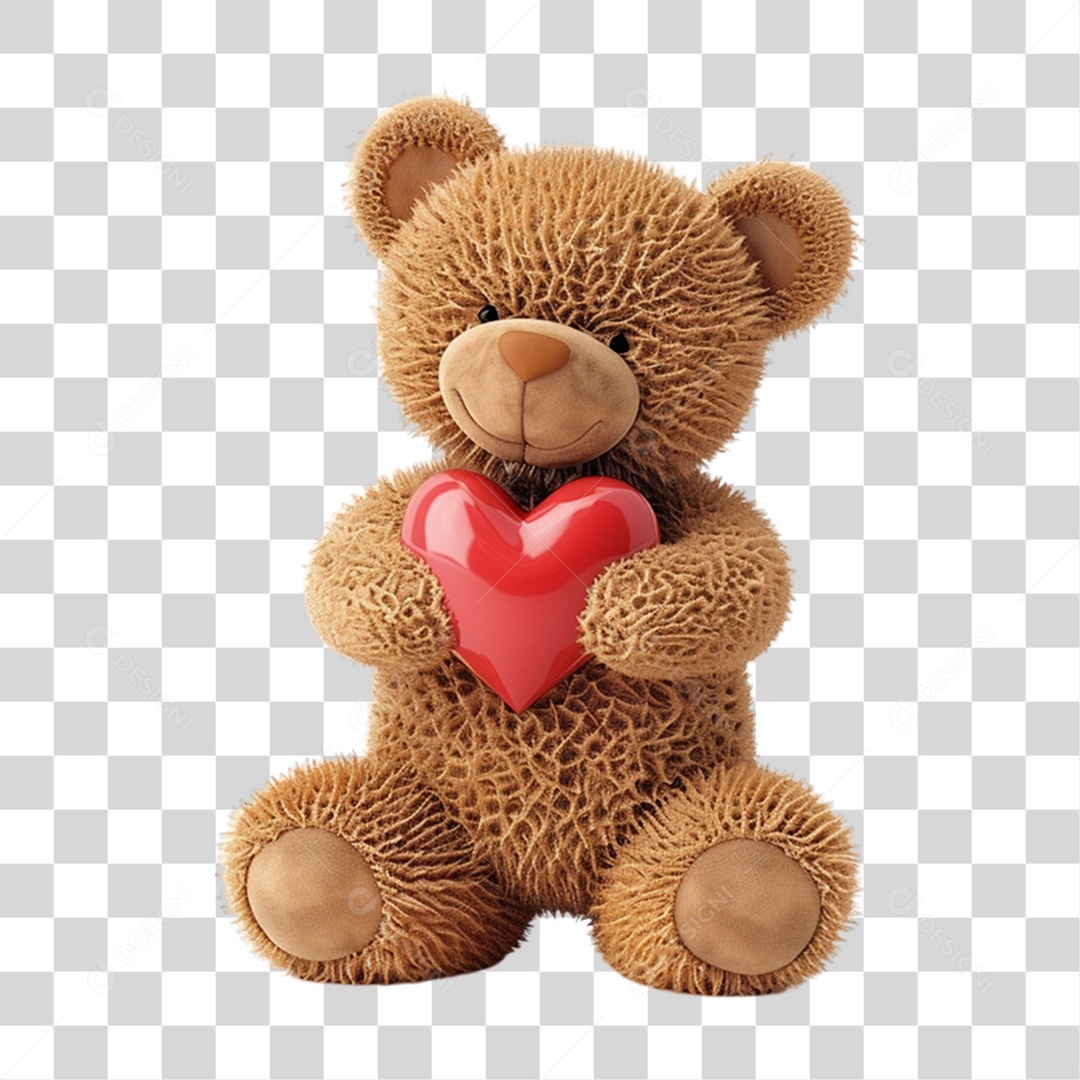 Urso de Pelúcia com Coração PNG Transparente