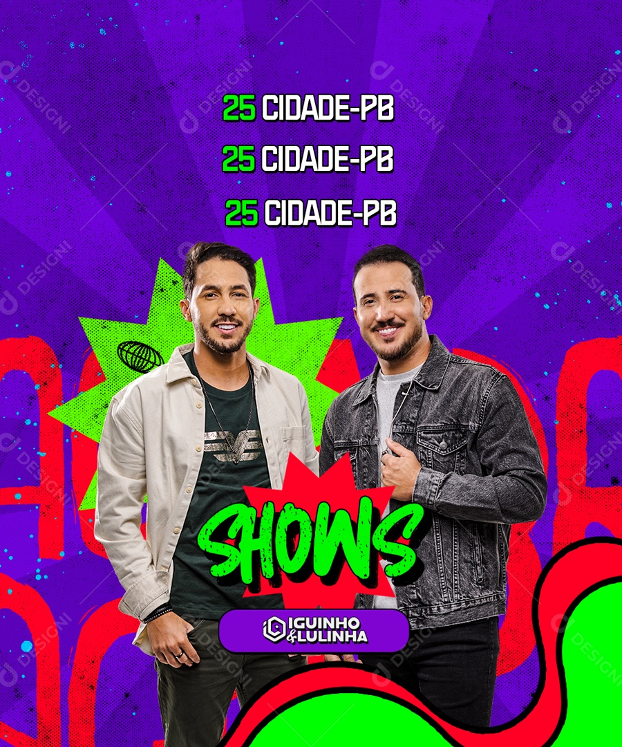 Flyer Shows de Iguinho e Lulinha Social Media PSD Editável
