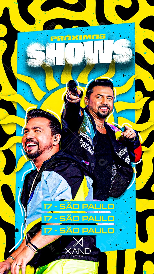 Flyer Próximo Shows Xand Avião Social Media PSD Editável