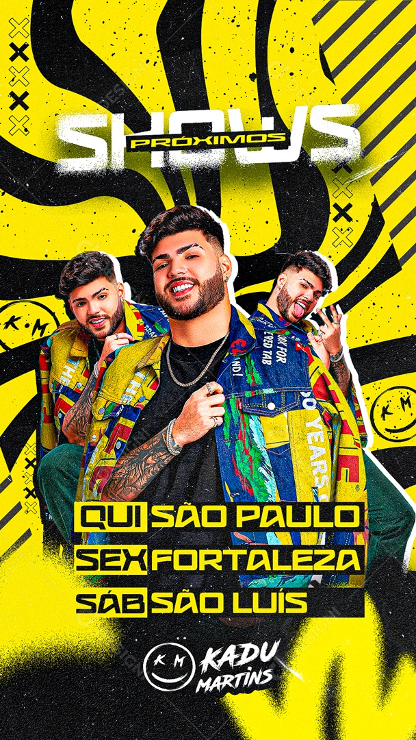 Flyer Próximo Shows Kadu Martins Social Media PSD Editável