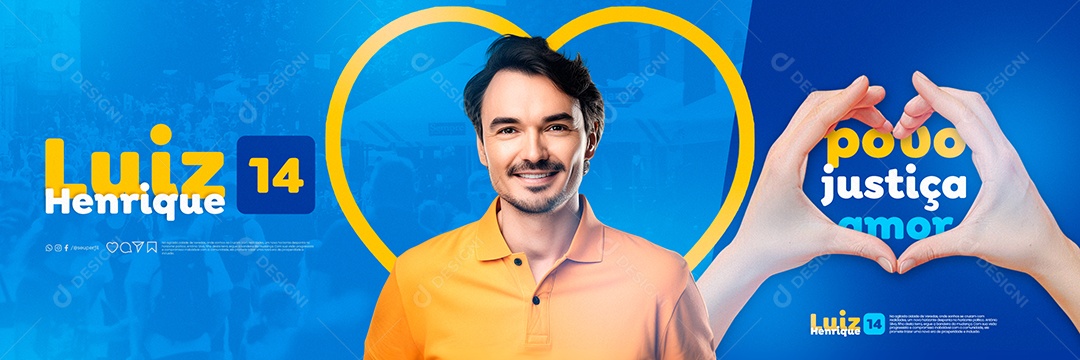 Carrossel Campanha Politica Prefeito Luiz Henrique Justiça Amor Social Media PSD Editável