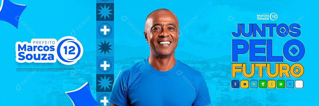 Carrossel Campanha Politica Prefeito Marcos Souza Juntos Pelo Futuro Social Media PSD Editável