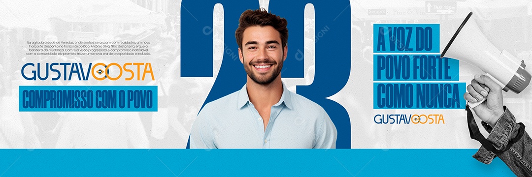 Carrossel Campanha Politica Prefeito Gustavo Costa A Voz do Povo Social Media PSD Editável