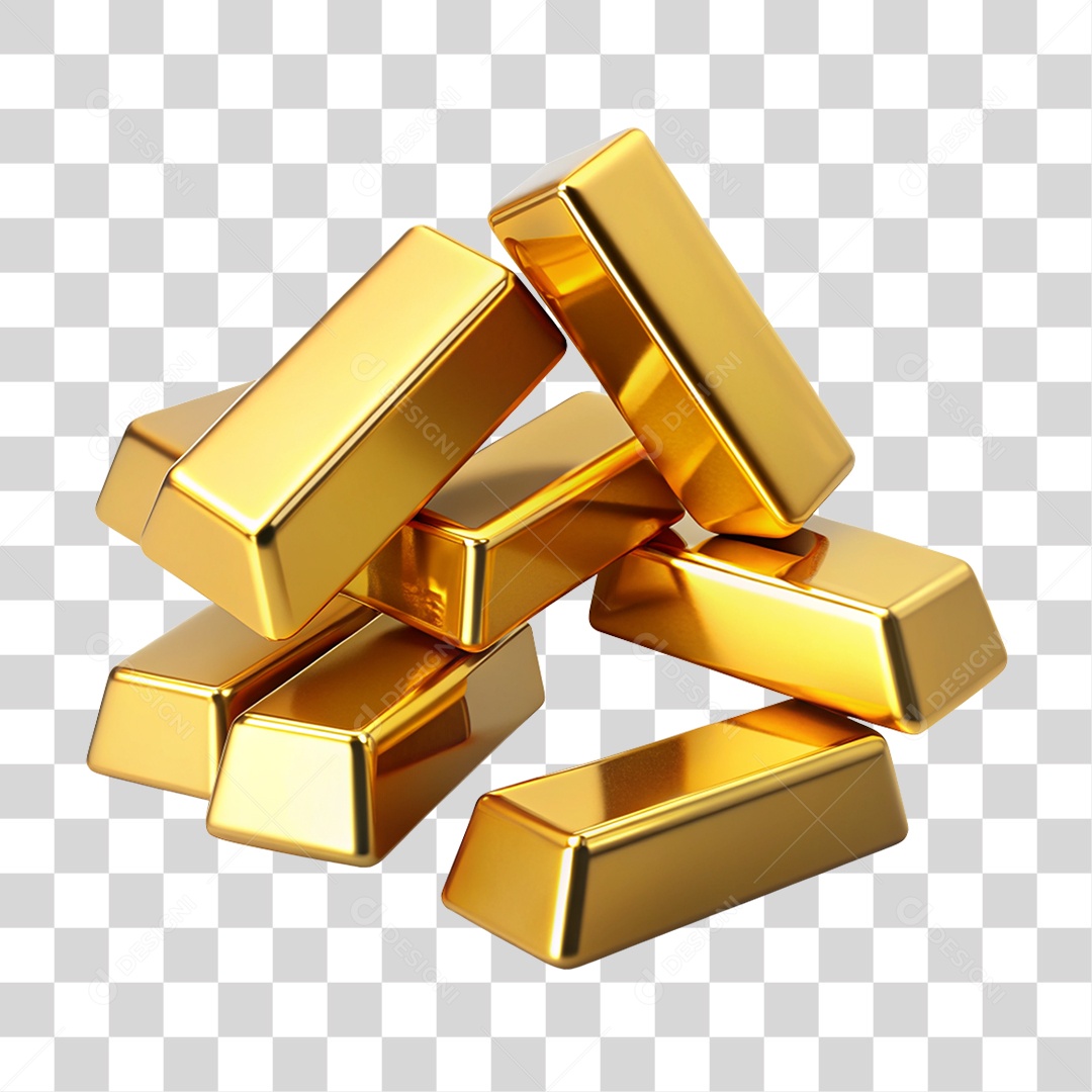 Barras de Ouro PNG Transparente
