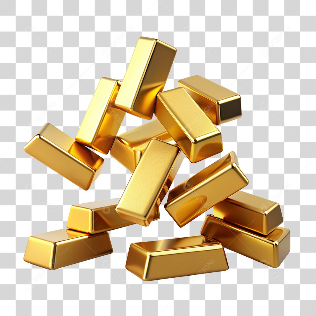Barras de Ouro PNG Transparente