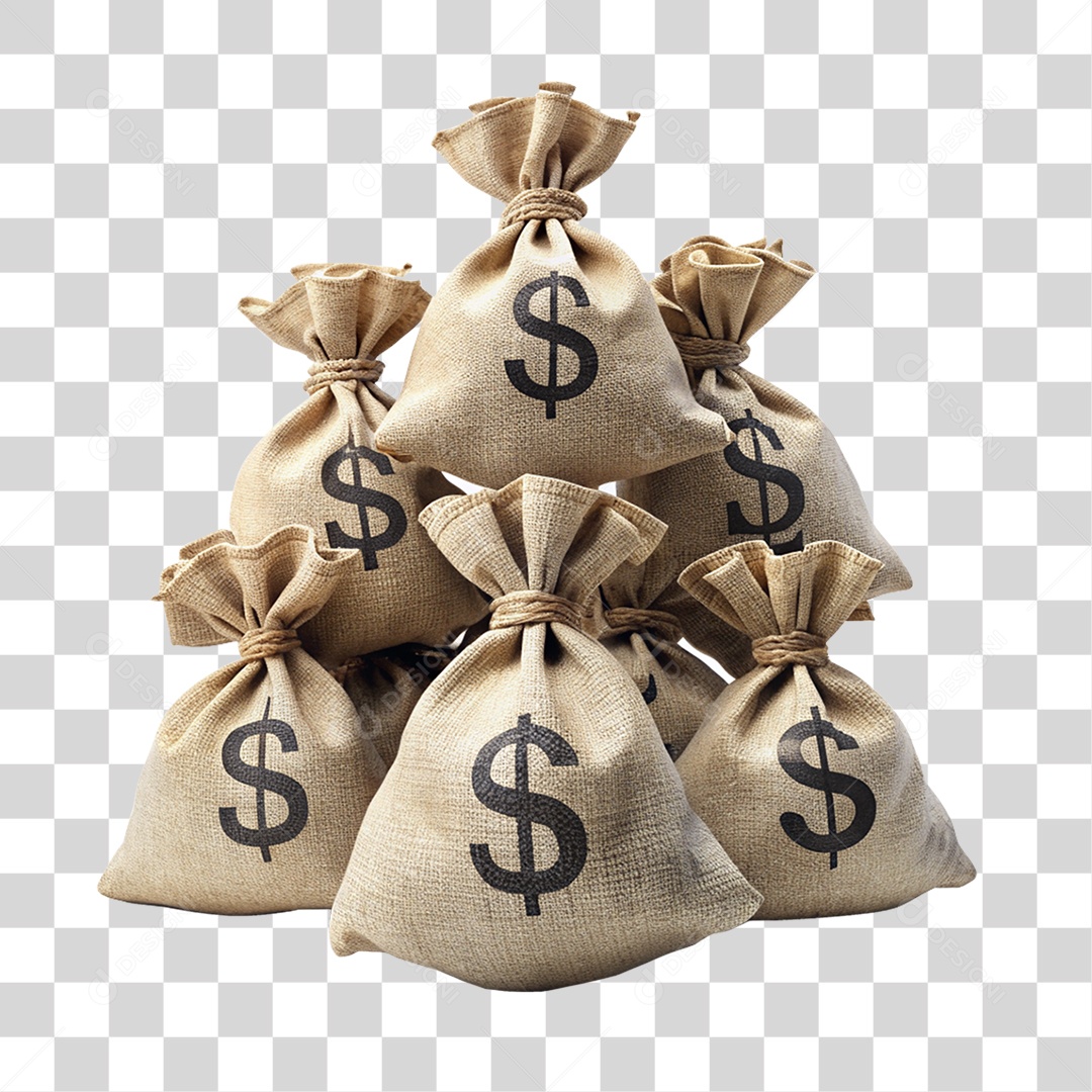 Sacos de Dinheiro PNG Transparente