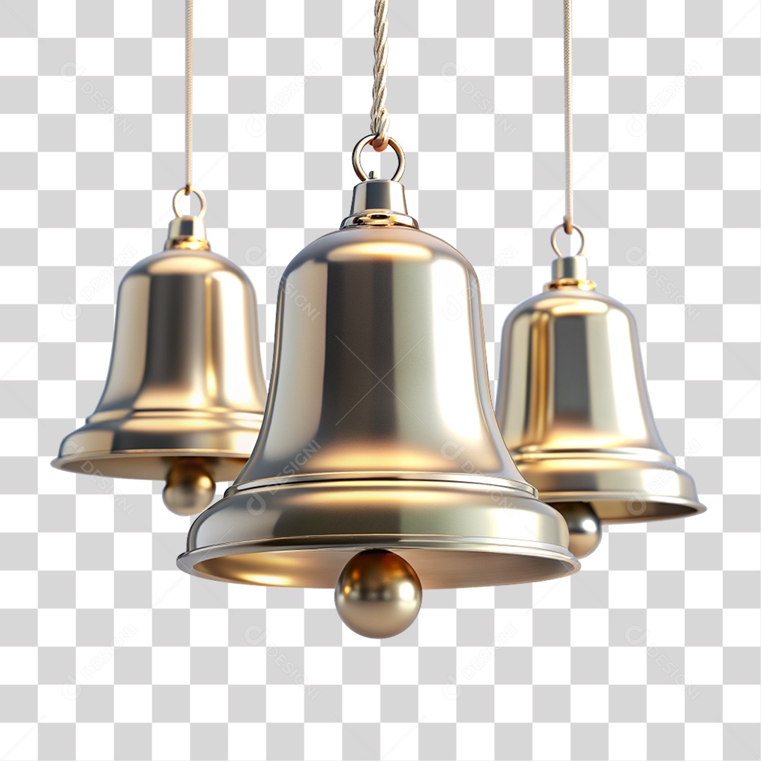 Sinos Dourados PNG Transparente