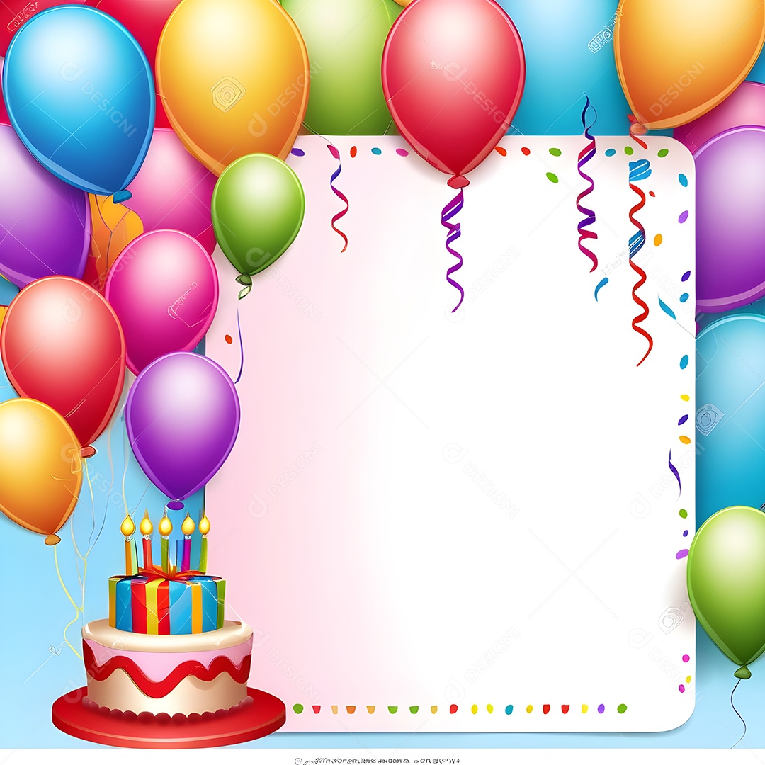 Quadro de cartão de convite de festa de aniversário fundo vertical para texto