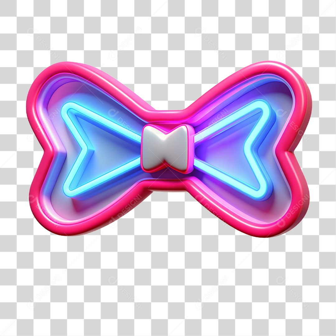 Gravata Borboleta Neon PNG Transparente