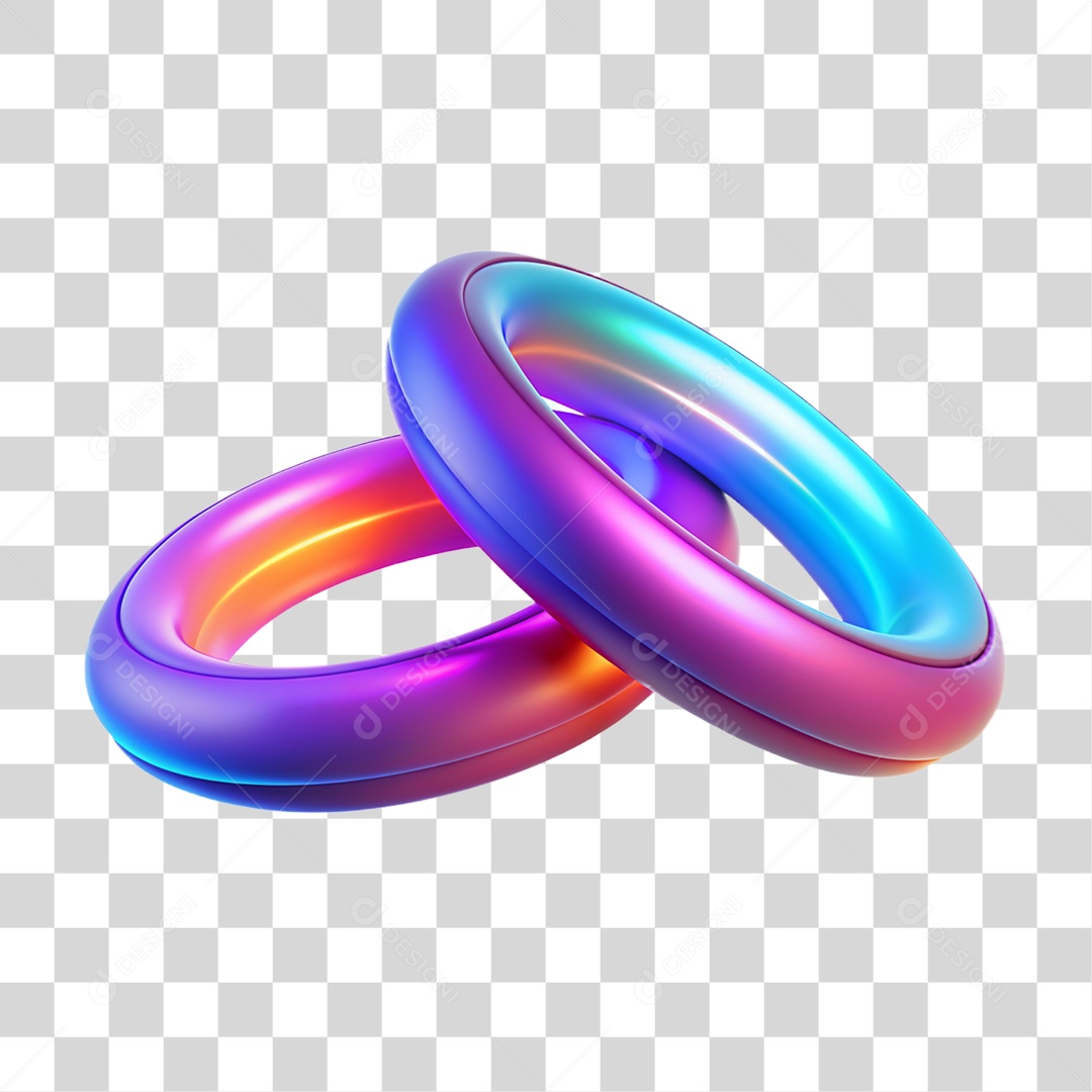 Argolas de Neon PNG Transparente