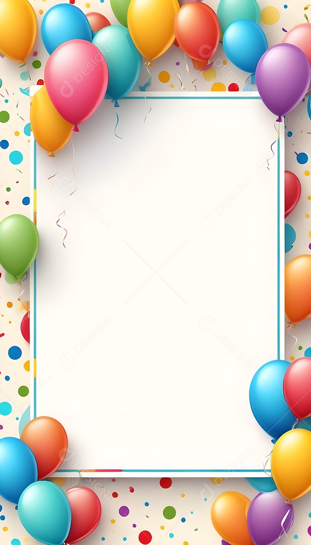 Quadro de cartão de convite de festa de aniversário fundo vertical para texto