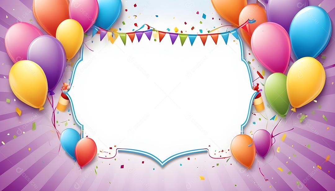 Quadro de cartão de convite de festa de aniversário fundo vertical para texto