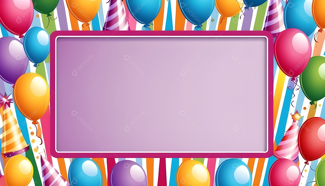 Quadro de cartão de convite de festa de aniversário fundo vertical para texto