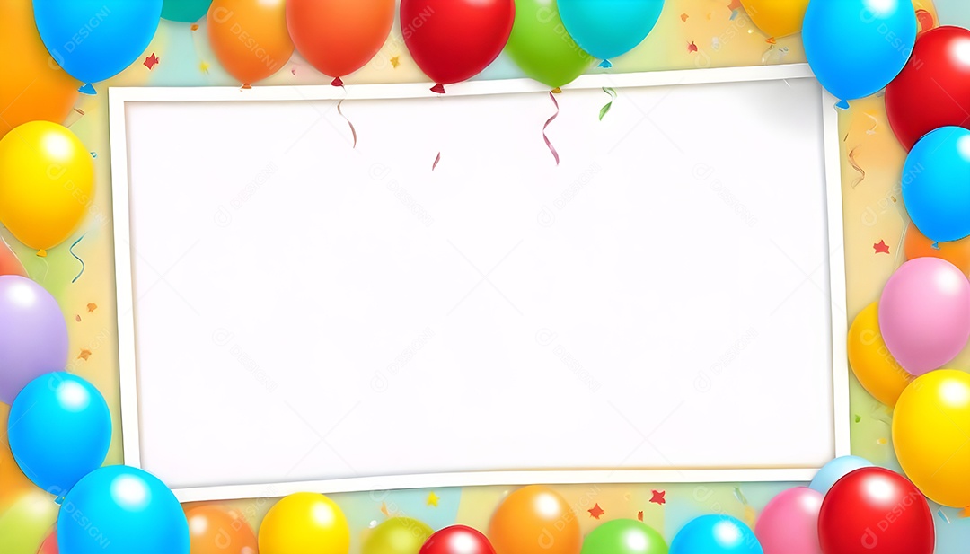 Quadro de cartão de convite de festa de aniversário fundo vertical para texto