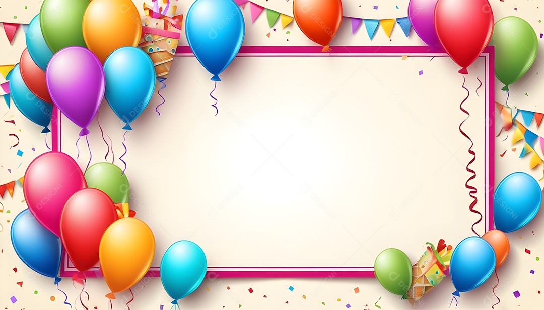 Quadro de cartão de convite de festa de aniversário fundo vertical para texto