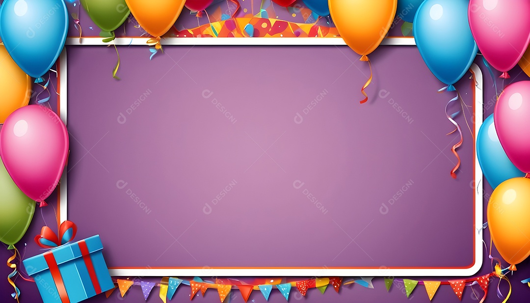 Quadro de cartão de convite de festa de aniversário fundo vertical para texto