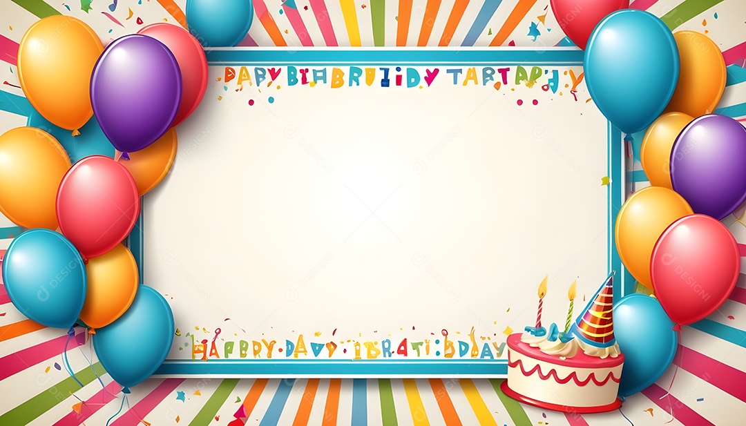 Quadro de cartão de convite de festa de aniversário fundo vertical para texto