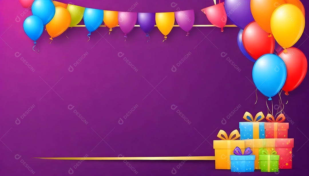 Quadro de cartão de convite de festa de aniversário fundo vertical para texto