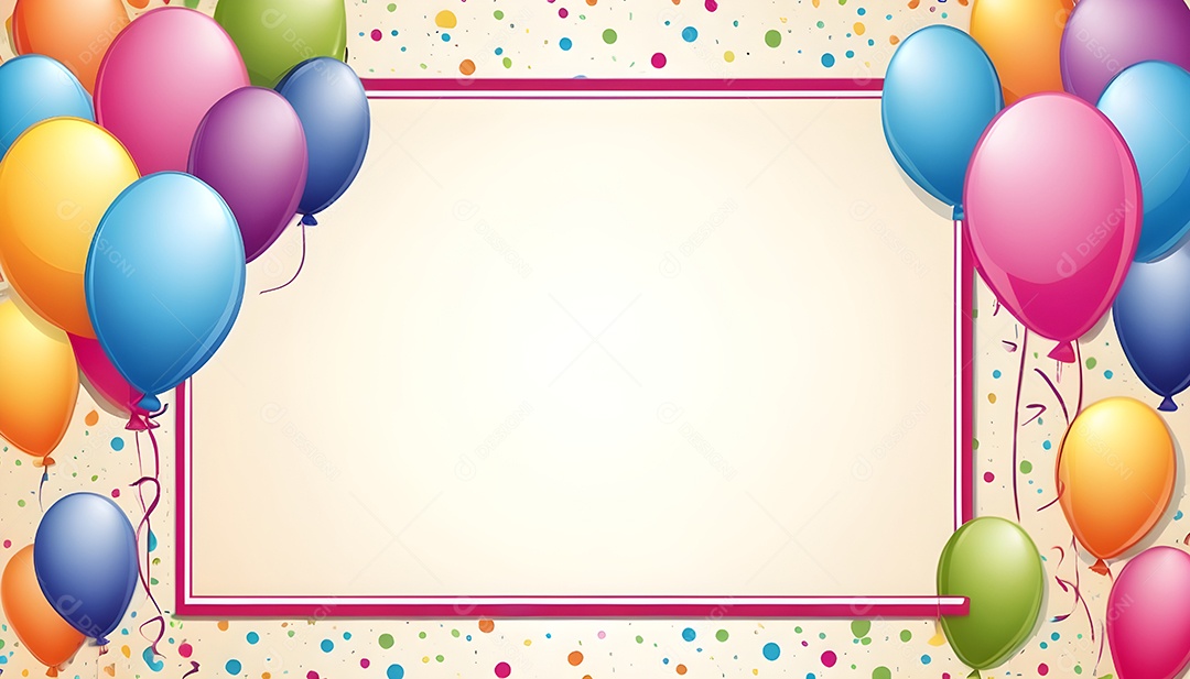 Quadro de cartão de convite de festa de aniversário fundo vertical para texto