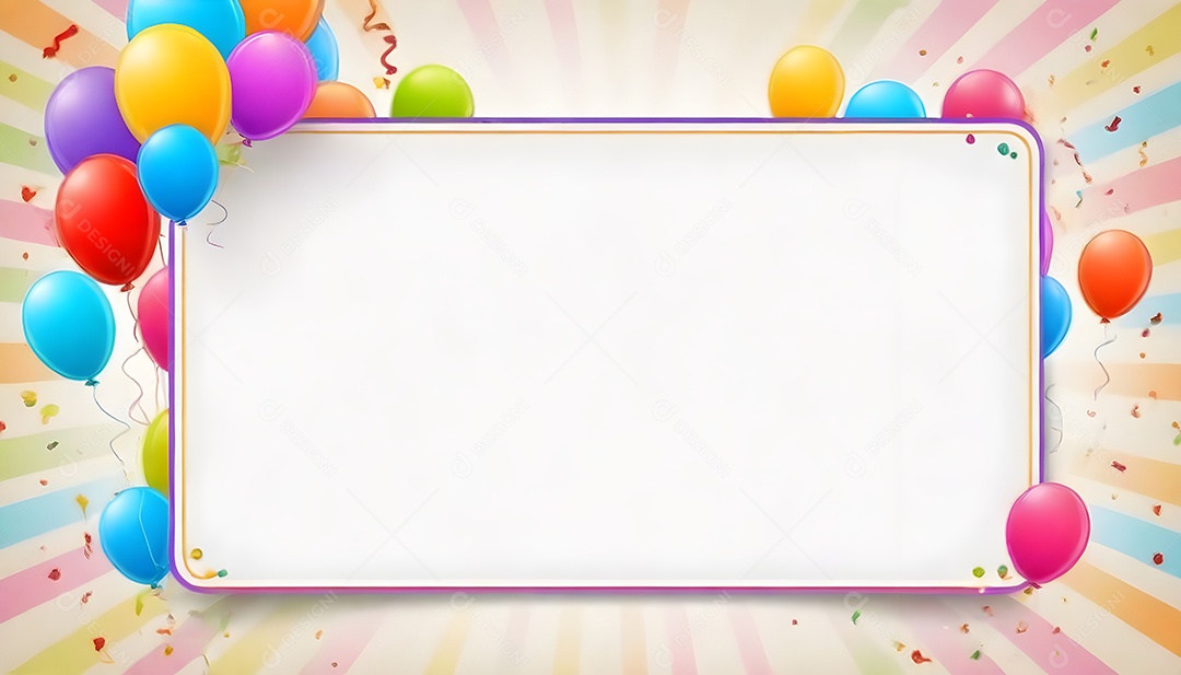 Quadro de cartão de convite de festa de aniversário fundo vertical para texto