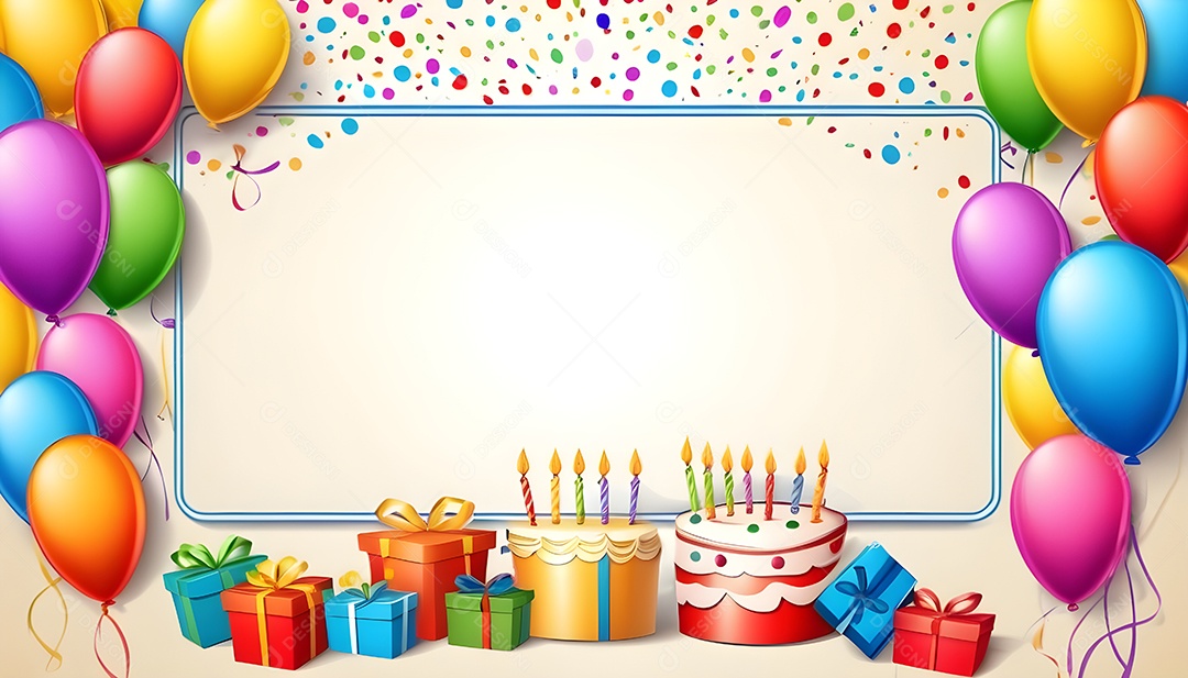 Quadro de cartão de convite de festa de aniversário fundo vertical para texto