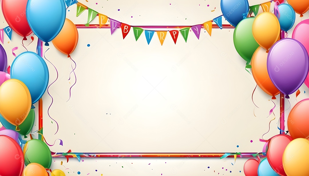 Quadro de cartão de convite de festa de aniversário fundo vertical para texto