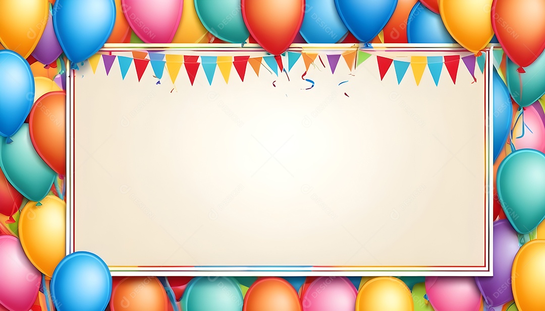 Quadro de cartão de convite de festa de aniversário fundo vertical para texto