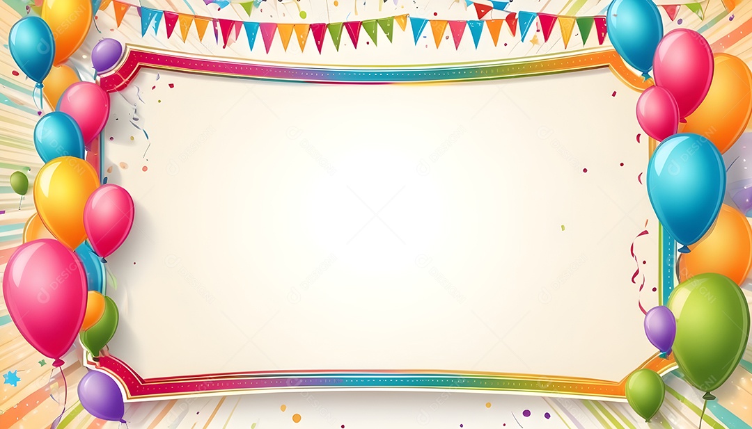 Quadro de cartão de convite de festa de aniversário fundo vertical para texto