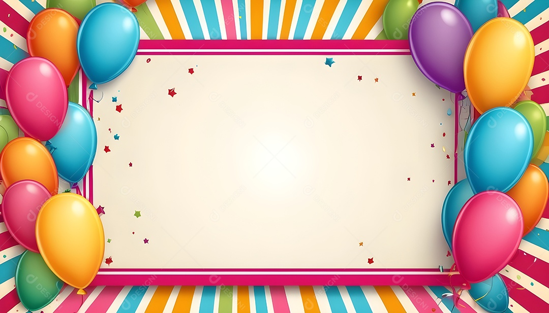 Quadro de cartão de convite de festa de aniversário fundo vertical para texto