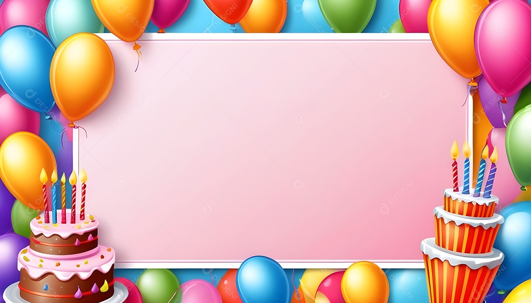 Quadro de cartão de convite de festa de aniversário fundo vertical para texto