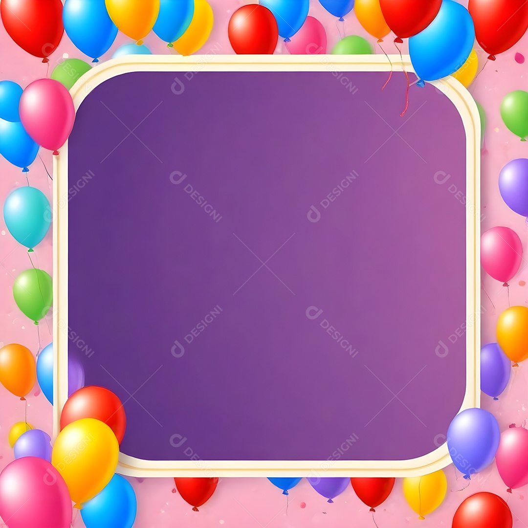 Quadro de cartão de convite de festa de aniversário fundo vertical para texto