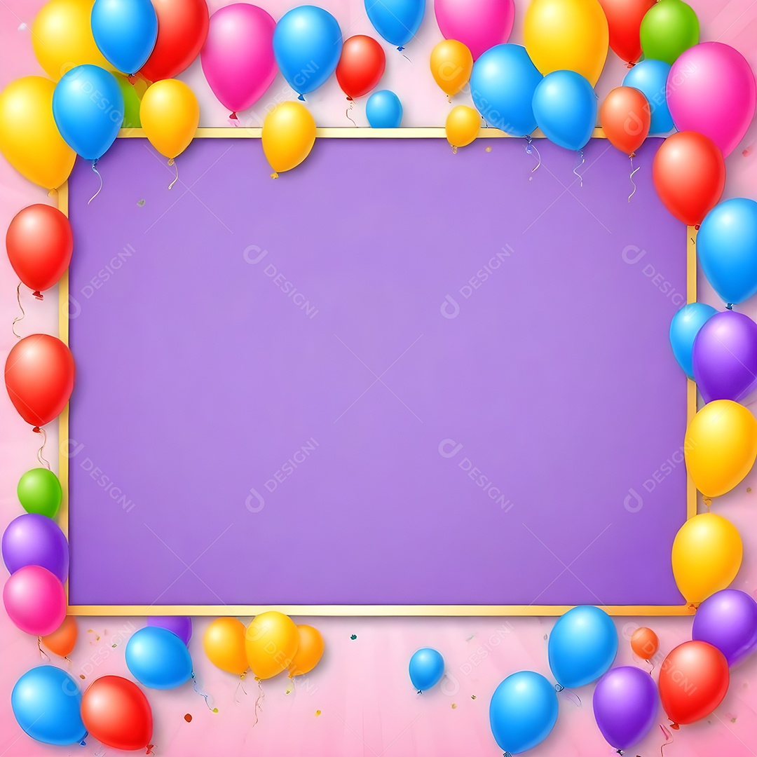 Quadro de cartão de convite de festa de aniversário fundo vertical para texto